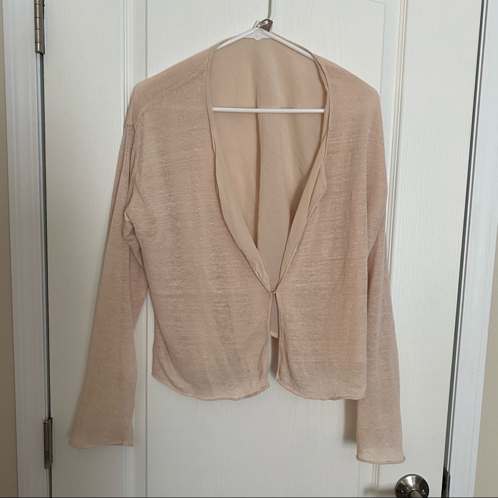 🍷Shell pink, linen, silk “Poetry”, comfy cardigan